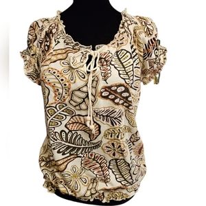 Tommy Hilfiger Petite Cotton Knit Boho Peasant Top Size Small Petite